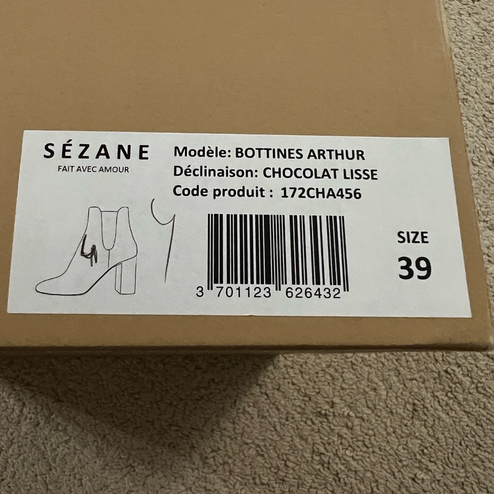NEW Sézane Brown Leather Ankle Booties - Picture 4 of 5